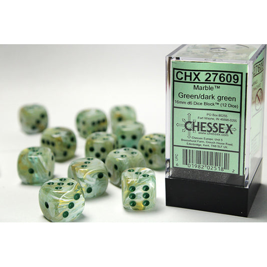 Chessex - Marble 12mm D6 Dice Block
