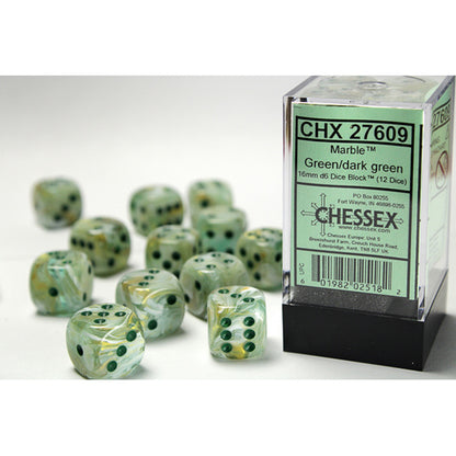 Chessex - Marble 12mm D6 Dice Block