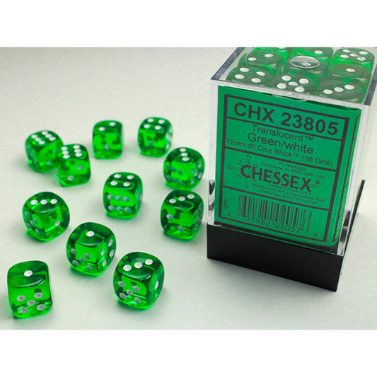 Chessex - Translucent 12mm D6 Dice Block