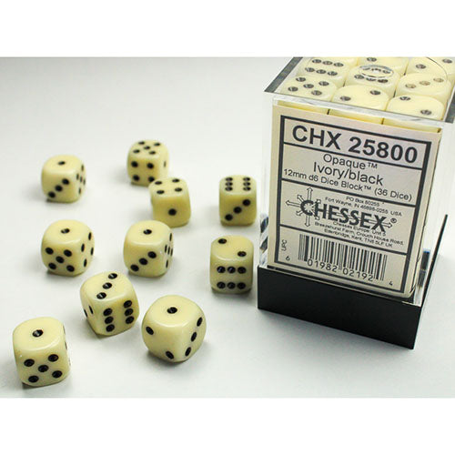 Chessex - Opaque 12mm D6 Dice Block