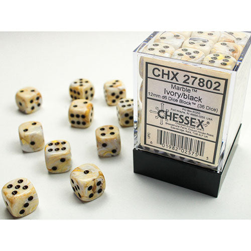 Chessex - Marble 12mm D6 Dice Block