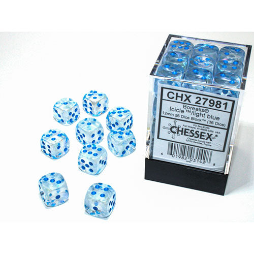 Chessex - Borealis 12mm D6 Dice Block