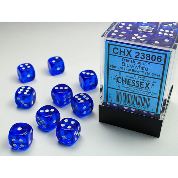 Chessex - Translucent 12mm D6 Dice Block