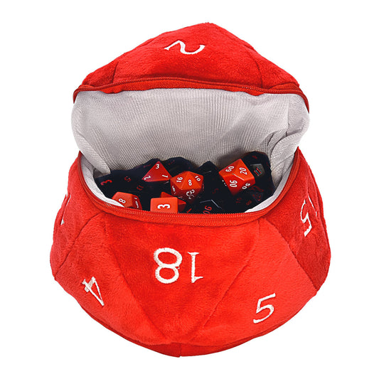 Ultra Pro - Dungeons & Dragons - Red and White D20 Plush Dice Bag
